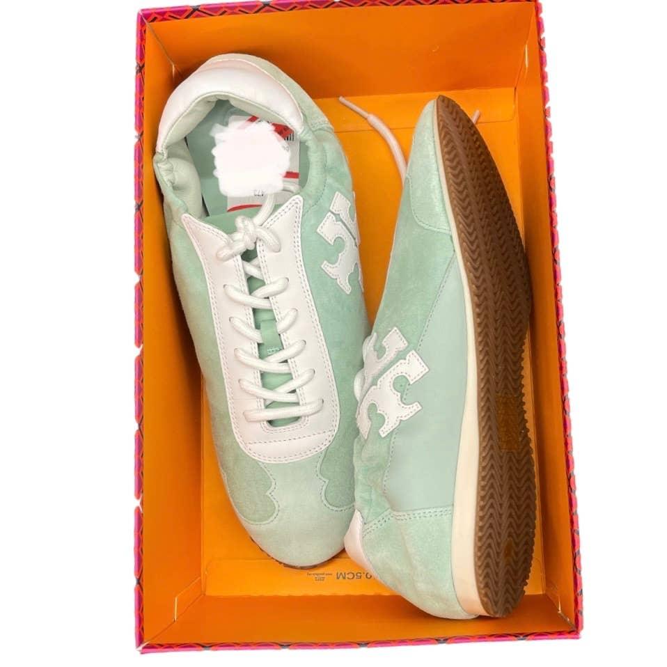 Tory Burch Mint Chip Logo Suede Sneakers Shoes Size 10 - Premium from Tory Burch - Just $239.00! Shop now at Finds For You