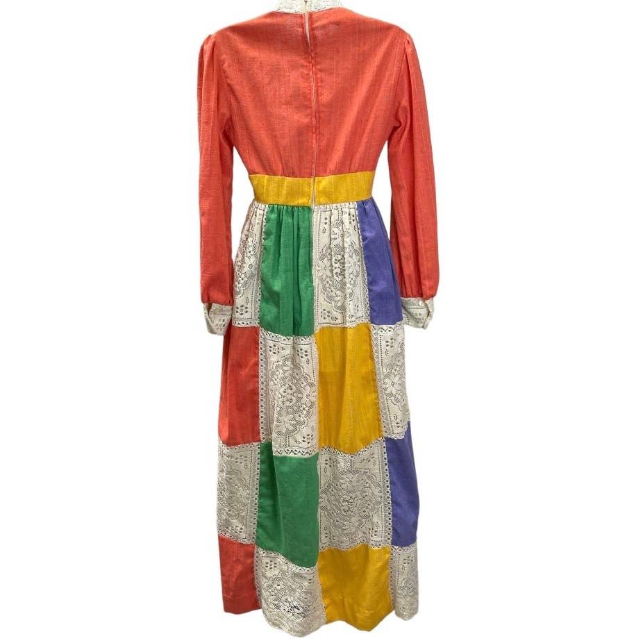 Vintage 70’s Jonathan Logan Patchwork Crochet Long Sleeve Boho Maxi Dress - Premium from Jonathan Logan - Just $159.00! Shop now at Finds For You