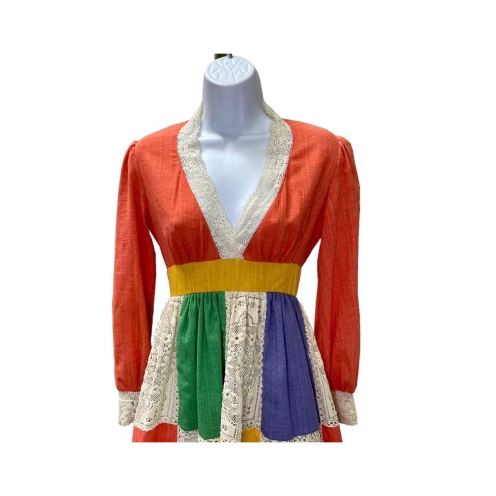 Vintage 70’s Jonathan Logan Patchwork Crochet Long Sleeve Boho Maxi Dress - Premium from Jonathan Logan - Just $159.00! Shop now at Finds For You