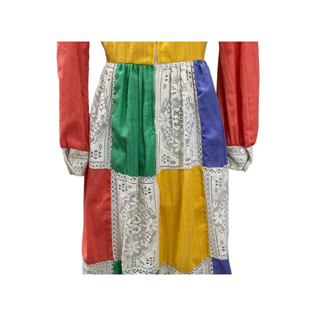 Vintage 70’s Jonathan Logan Patchwork Crochet Long Sleeve Boho Maxi Dress - Premium from Jonathan Logan - Just $159.00! Shop now at Finds For You