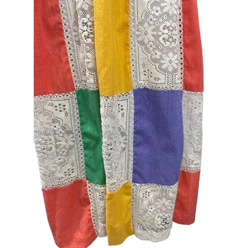 Vintage 70’s Jonathan Logan Patchwork Crochet Long Sleeve Boho Maxi Dress - Premium from Jonathan Logan - Just $159.00! Shop now at Finds For You