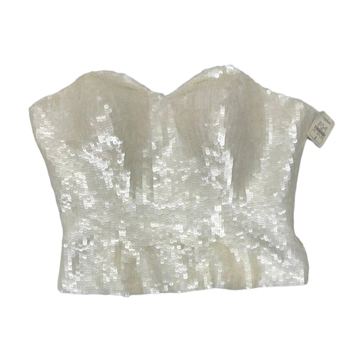 Vintage 90’s Bill Blass Neiman Marcus Sequin Strapless Peplum Top 8 Ivory - Premium from Bill Blass - Just $139.00! Shop now at Finds For You