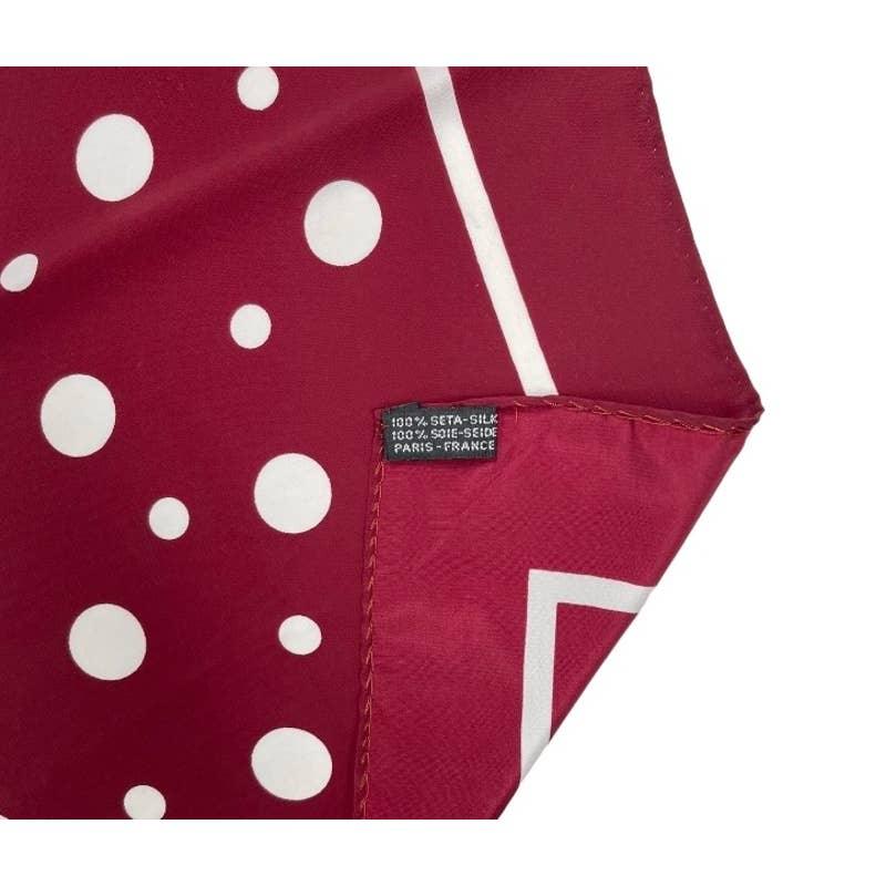 Vintage 90’s Chanel Burgundy Polka Dot Silk Large Scarf Pristine - Premium Clothing, Shoes & Accessories:Baby:Baby & Toddler Clothing:Bottoms from CHANEL - Just $515.00! Shop now at Finds For You