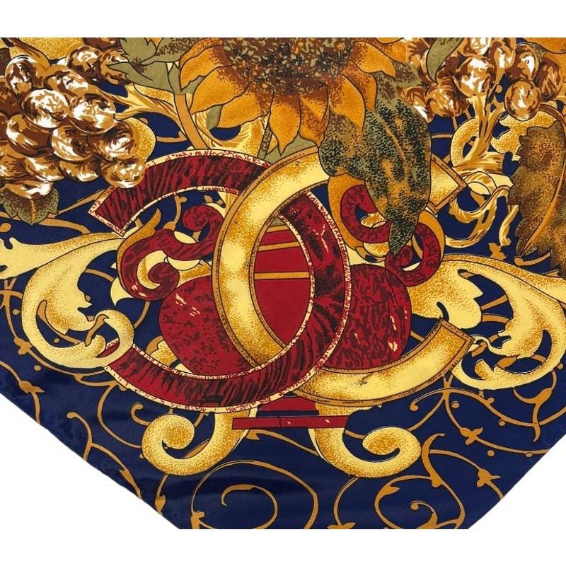 Vintage 90’s Chanel Logo Sunflower Silk Scarf Large Square Pristine - Premium Clothing, Shoes & Accessories:Baby:Baby & Toddler Clothing:Bottoms from CHANEL - Just $299.00! Shop now at Finds For You
