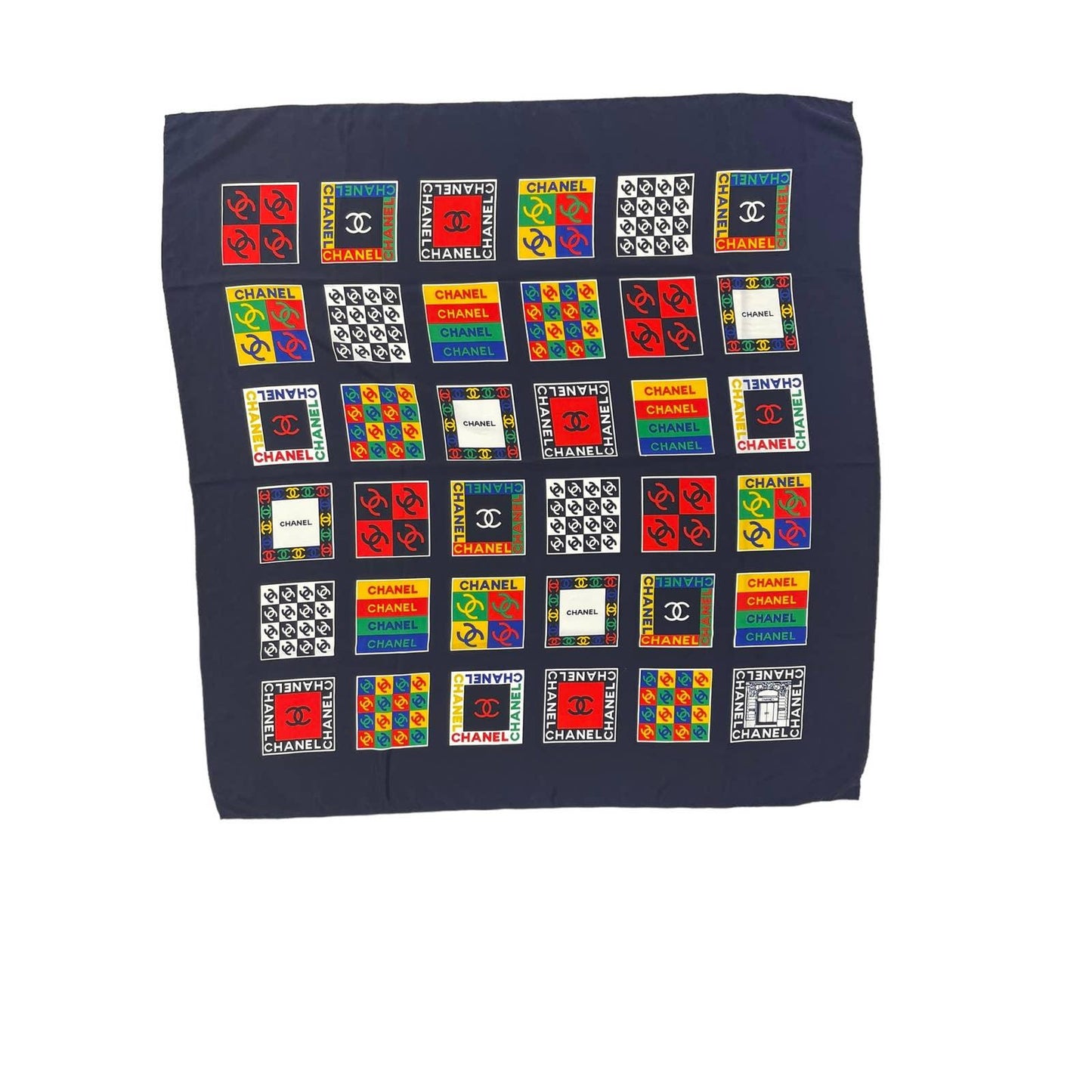 Vintage 90’s Chanel Silk Logo Scarf Black Multi - Premium from CHANEL - Just $379.0! Shop now at Finds For You