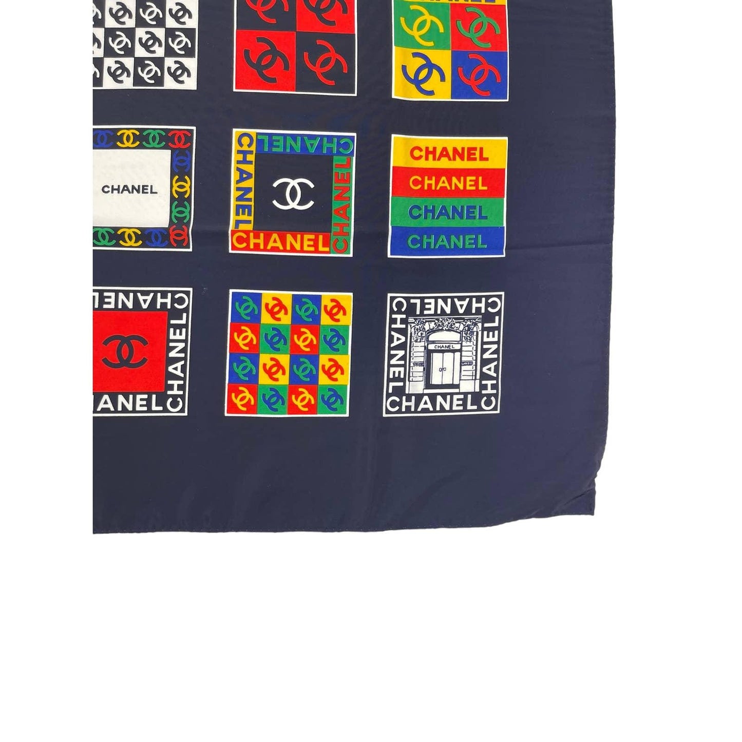 Vintage 90’s Chanel Silk Logo Scarf Black Multi - Premium from CHANEL - Just $379.0! Shop now at Finds For You