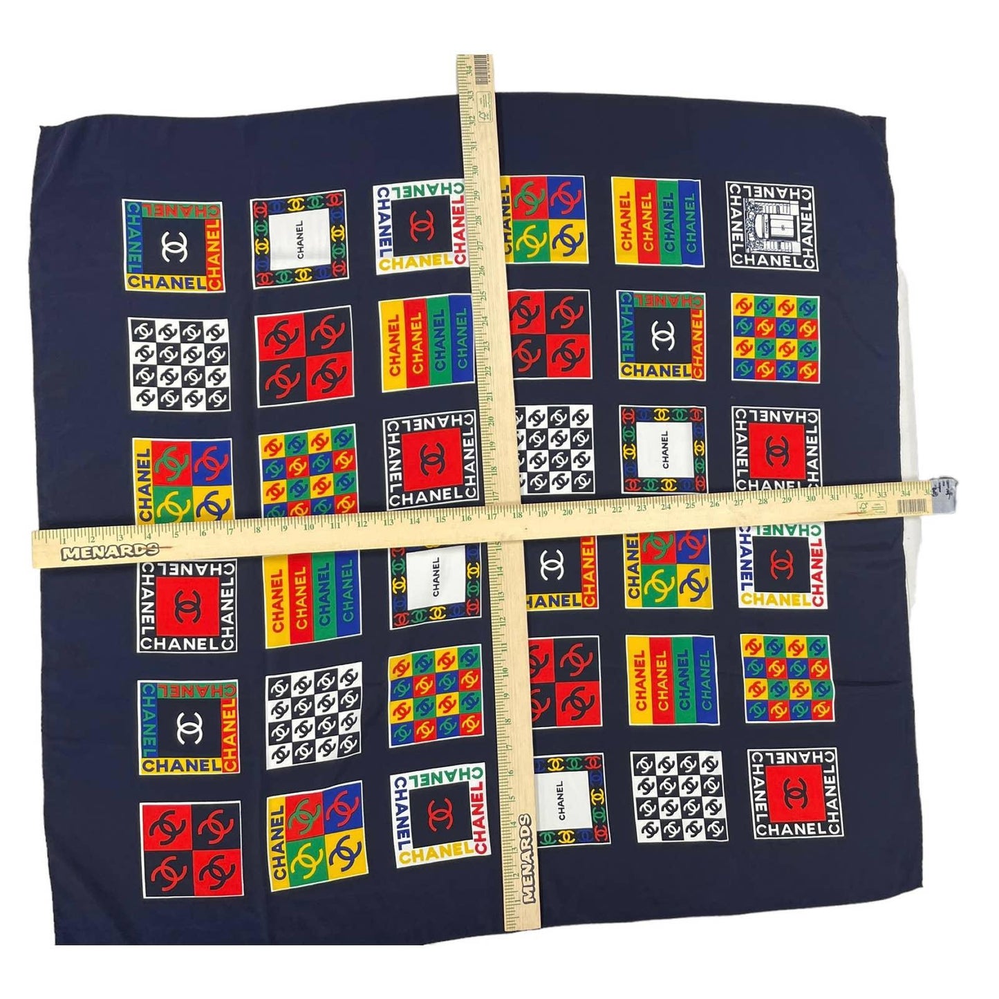 Vintage 90’s Chanel Silk Logo Scarf Black Multi - Premium from CHANEL - Just $379.0! Shop now at Finds For You