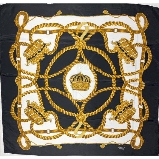 Vintage 90’s Hermes Silk Logo Scarf Jewelry Print Black - Premium  from CHANEL - Just $479.00! Shop now at Finds For You