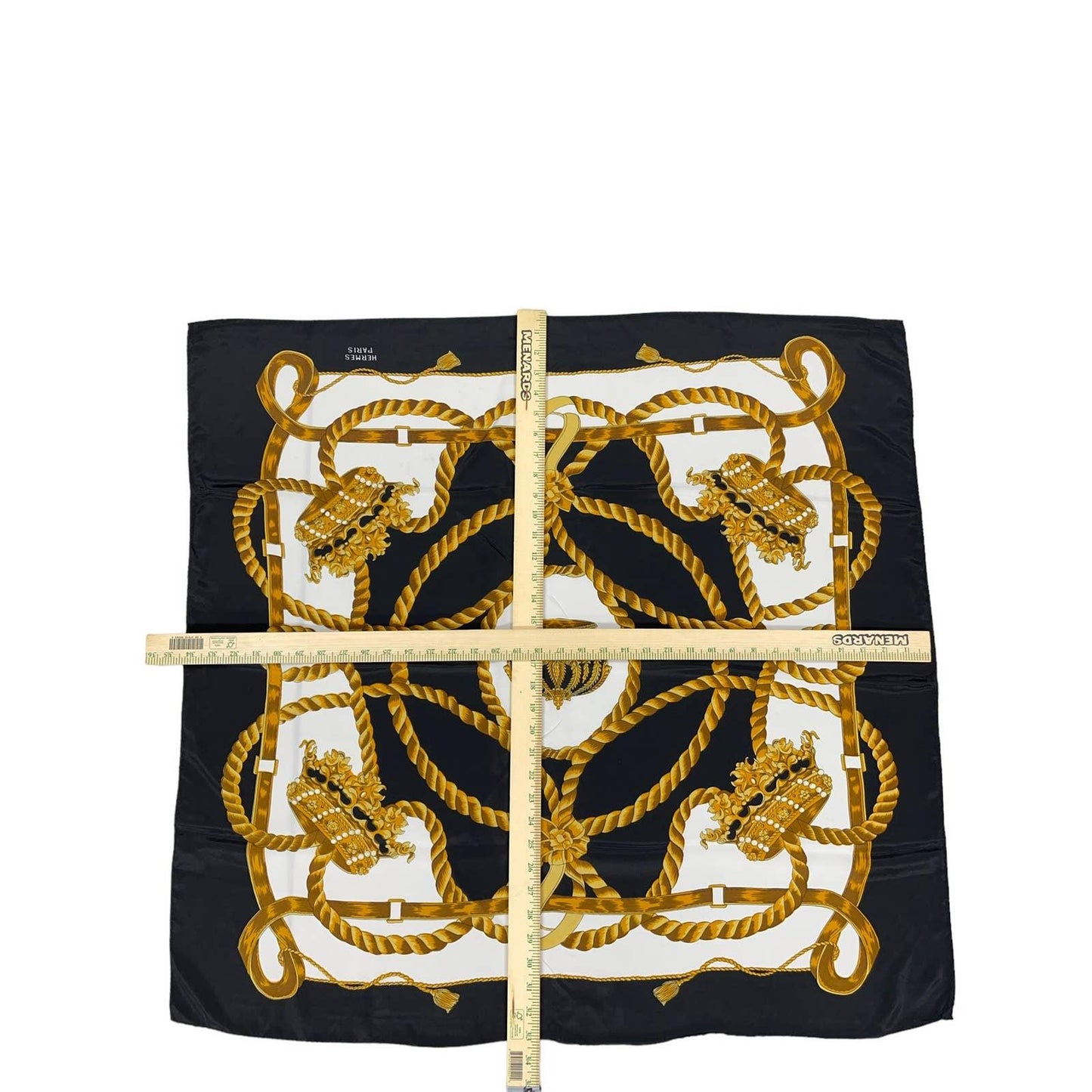 Vintage 90’s Hermes Silk Logo Scarf Jewelry Print Black - Premium from CHANEL - Just $479.00! Shop now at Finds For You