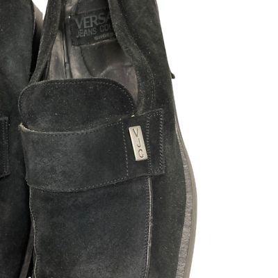 Vintage Versace Company Jeans Suede Loafers Shoes Size 11 Black - Premium Clothing, Shoes & Accessories:Men:Men's Shoes:Casual Shoes from Versace Jeans Collection - Just $200.99! Shop now at Finds For You