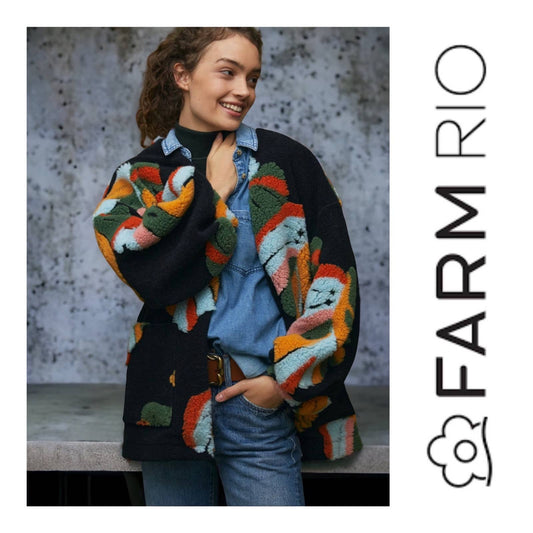 Anthropologie Farm Rio Botanical Sherpa Jacket Size Medium - Premium  from Farm Rio - Just $200.0! Shop now at Finds For You
