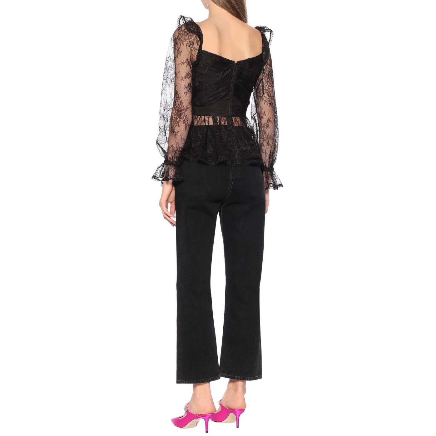 Self Portrait Black Lace Wrap Top Size 2 Black New - Premium  from Self-Portrait - Just $249.0! Shop now at Finds For You