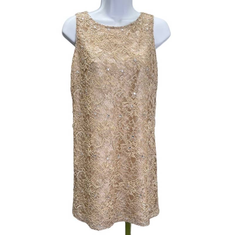 Leur Logette Champagne Lace Sequin Embellished Dress Size 2 New - Premium  from Leur Logette - Just $199.0! Shop now at Finds For You