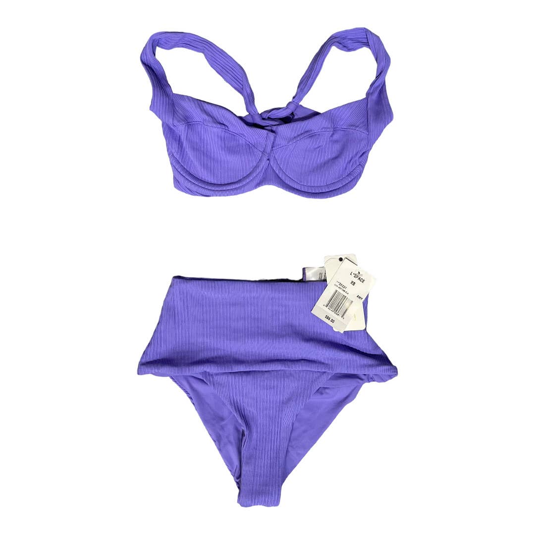 L*SPACE Revolve Set Camellia Pointelle Bikini Top Desi Bottom Swim XS Amethyst - Premium  from L*SPACE - Just $119.0! Shop now at Finds For You