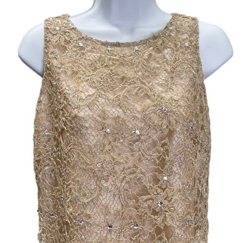 Leur Logette Champagne Lace Sequin Embellished Dress Size 2 New - Premium  from Leur Logette - Just $199.0! Shop now at Finds For You