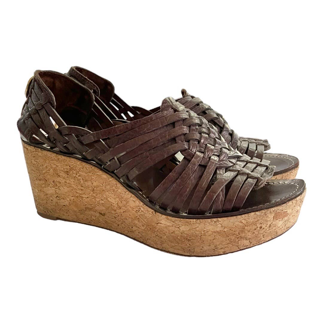 Tory Burch Kiliam Leather Woven Sandals Size 7.5 Brown - Premium  from Tory Burch - Just $99.0! Shop now at Finds For You