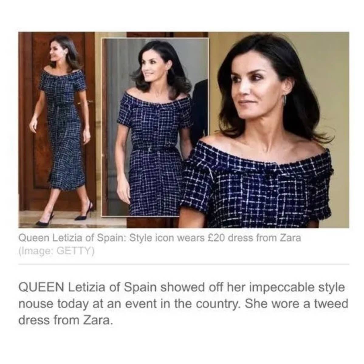 Zara Tweed Midi Dress ASO Queen Letizia Spain Blogger Favorite XL New Finds For You Zara Tweed Midi Dress ASO Queen Letizia Spain Blogger Favorite XL New Finds For You
