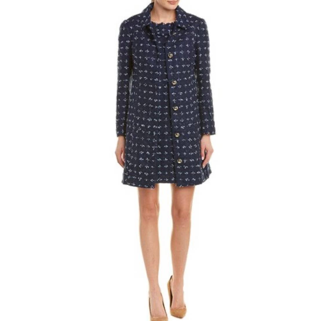 Sail to Sable Multi Tweed Butyon Front Coat Jacket Size M Navy/Sky New - Premium  from Sail to Sable - Just $179.0! Shop now at Finds For You
