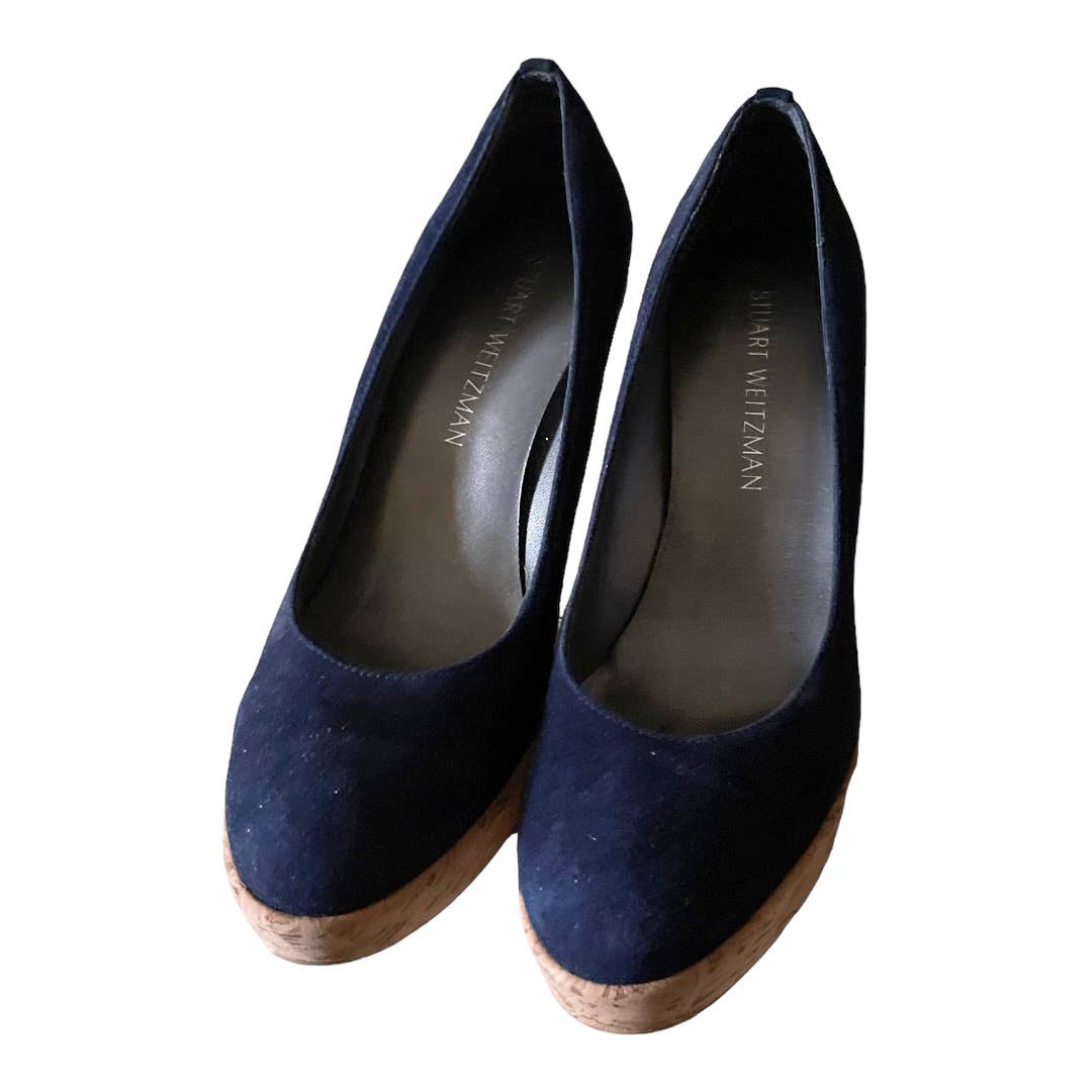Stuart Weitzman Corkswoon Wedge Espadrilles Size 8.5 Navy New - Premium  from Stuart Weitzman - Just $259.00! Shop now at Finds For You
