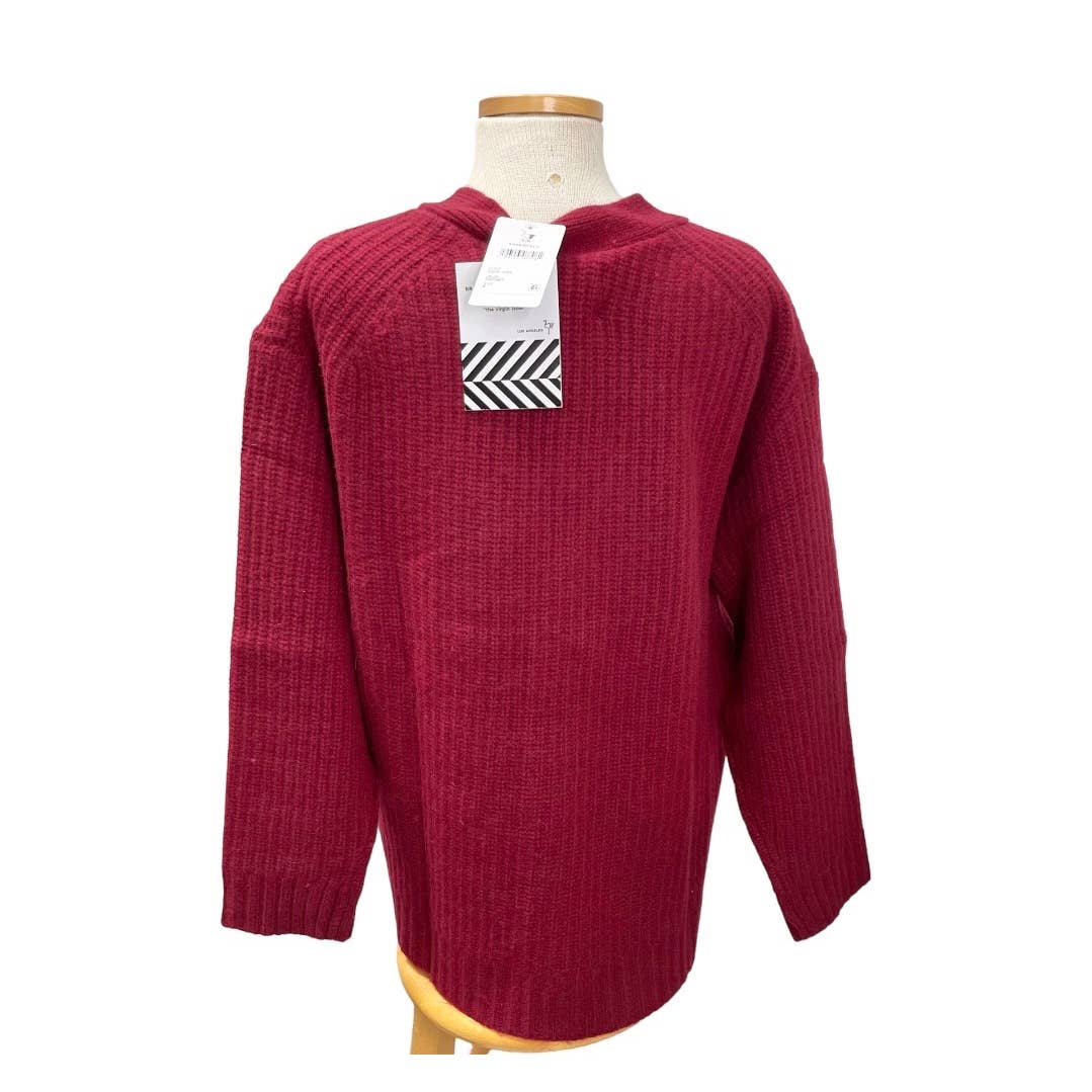 Free People x Sandrine Rose Cashmere Blend Grandpa Cardigan Size M Burgundy New - Premium  from Free People - Just $149.0! Shop now at Finds For You