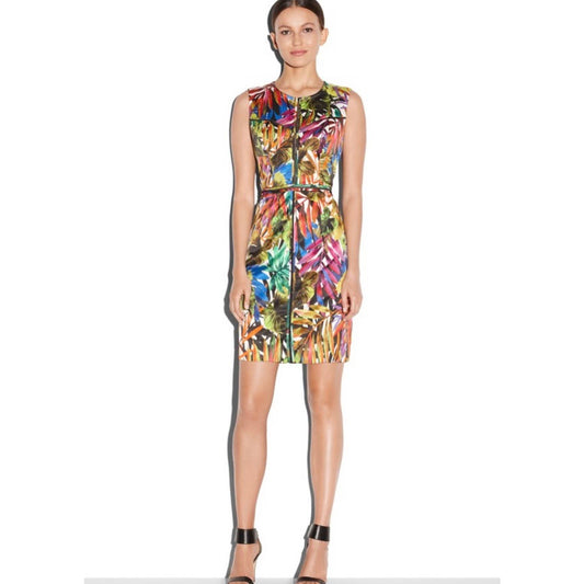 Milly Angular Tropical Print Sleeveless Pencil Dress Colorful Size 4 New - Premium  from MILLY - Just $179.0! Shop now at Finds For You