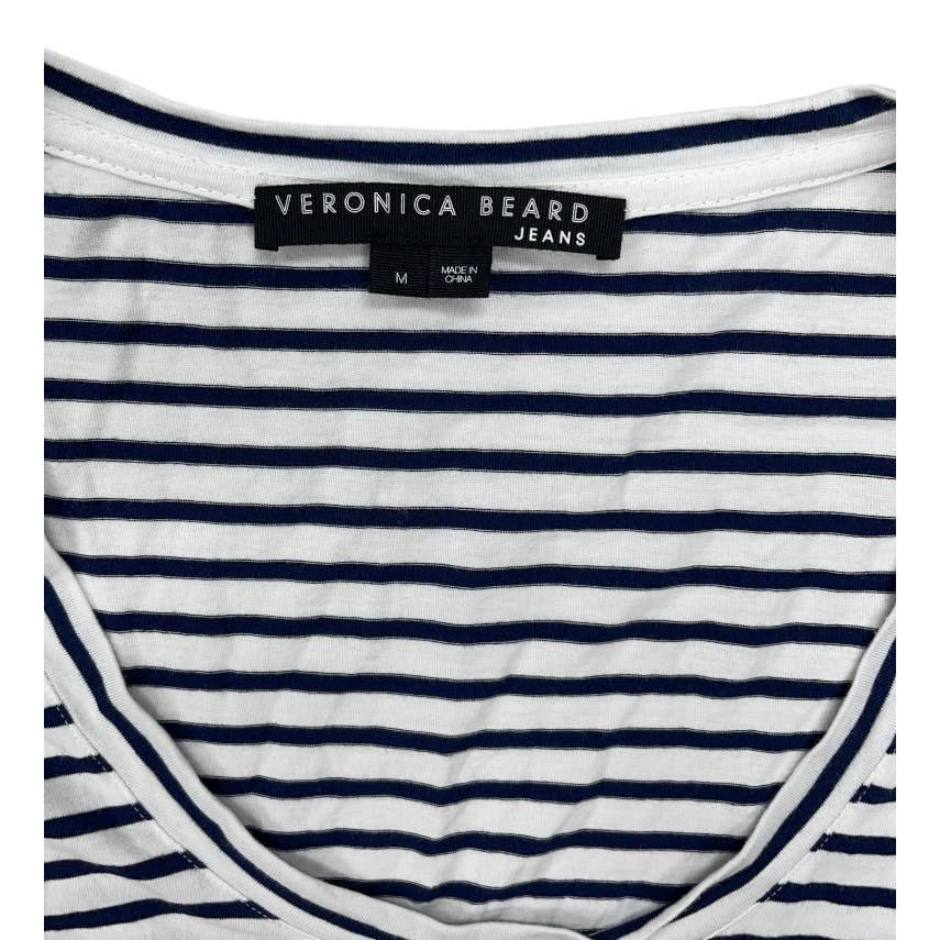 Veronica Beard Tamri Navy White Striped Ruched Dress Size M - Premium  from VERONICA BEARD - Just $129.0! Shop now at Finds For You
