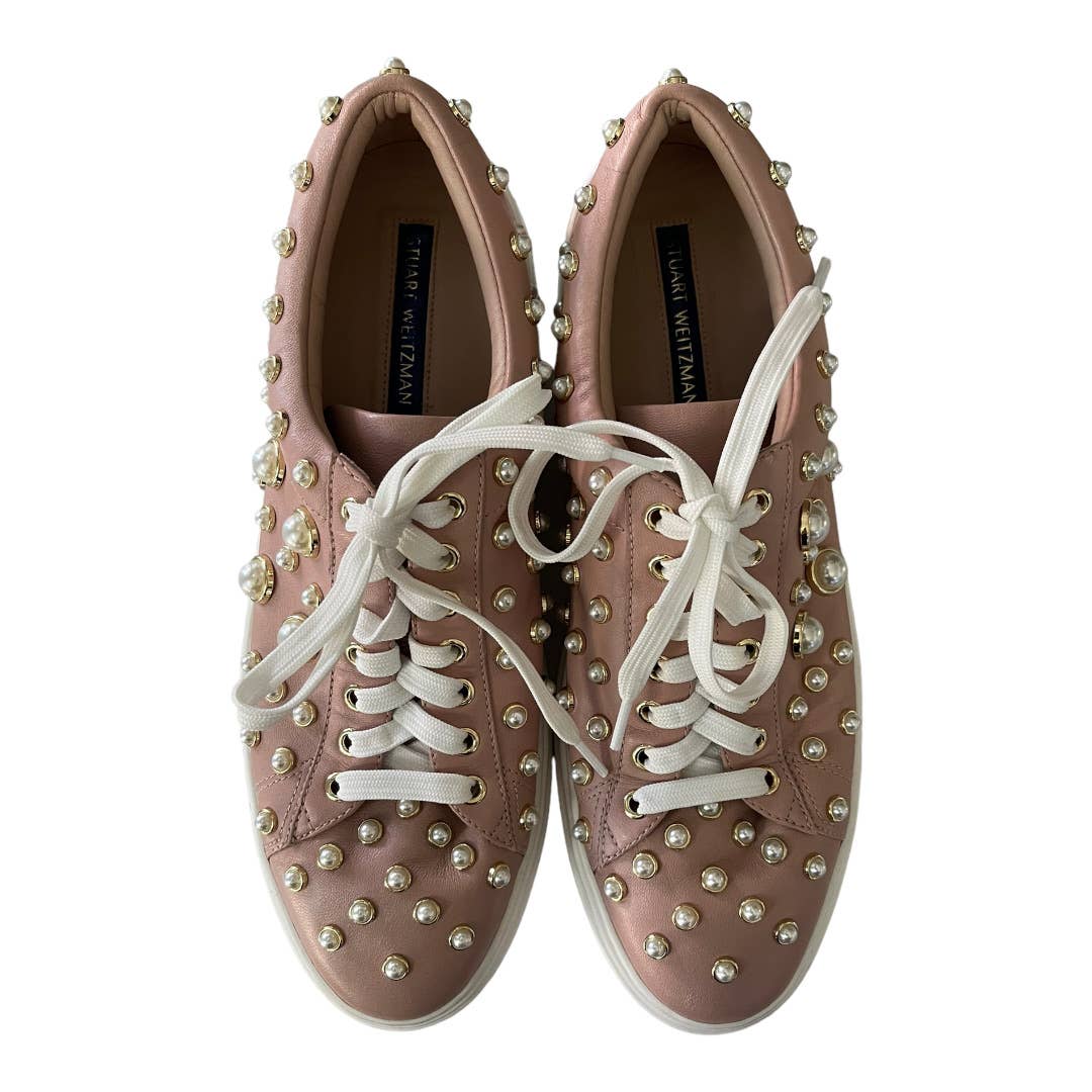 Stuart Weitzman Pearline Lace Up Sneakers Shoes Leather Size 9.5 - Premium  from Stuart Weitzman - Just $179.00! Shop now at Finds For You