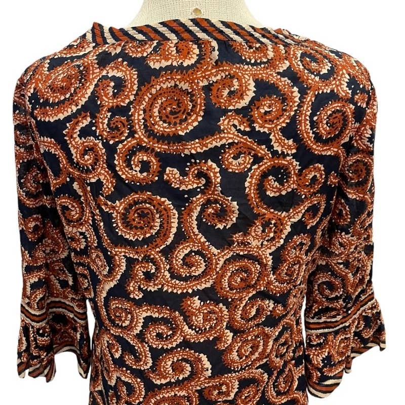 Tory Burch Gwenna Tunic Keyhole Ruffle Tunic Top Blouse Size 8 - Premium  from Tory Burch - Just $99.0! Shop now at Finds For You