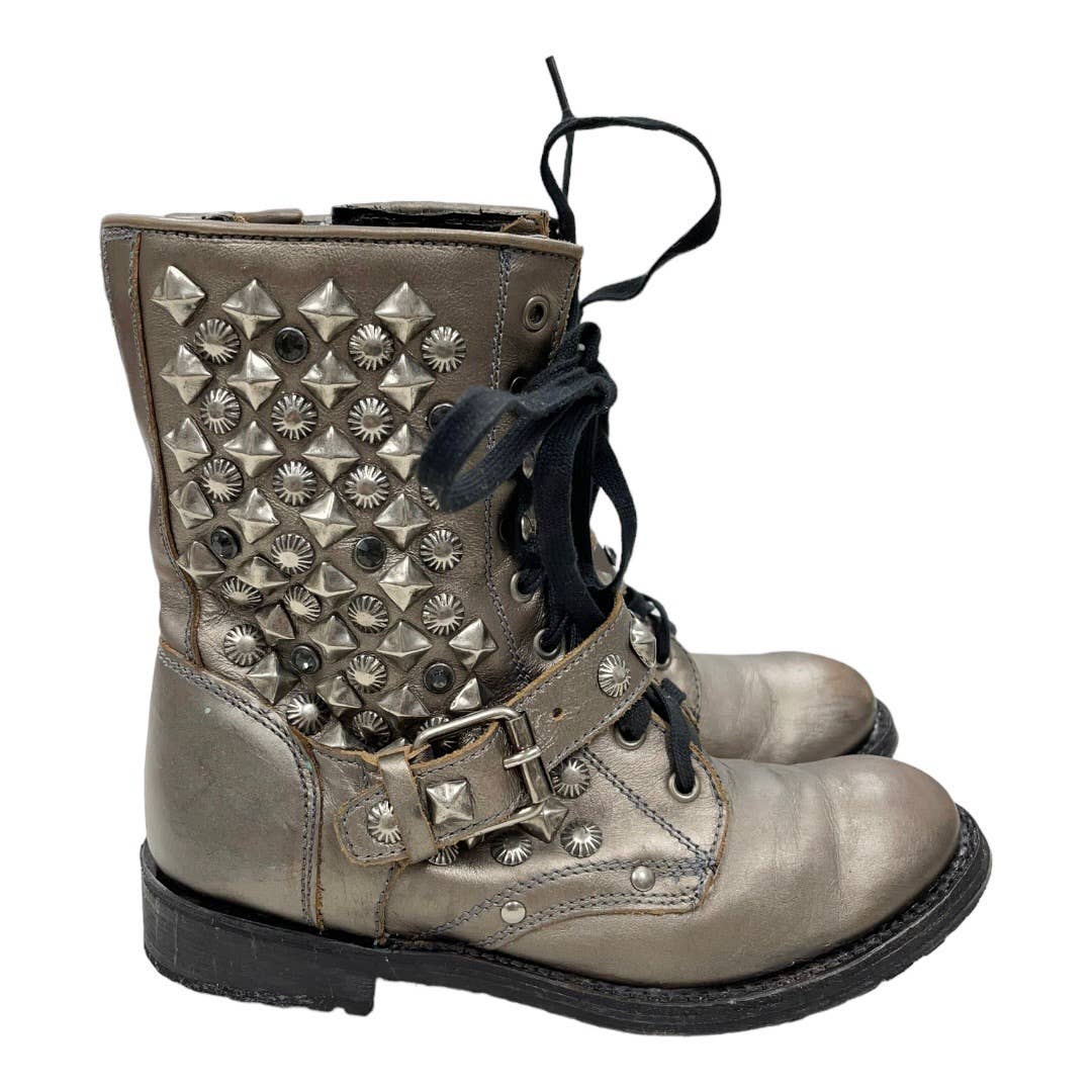 ASH Metallic Ryanna Metallic Studded Biker Boots Booties Size 39 9 $385 - Premium  from Ash - Just $165.0! Shop now at Finds For You