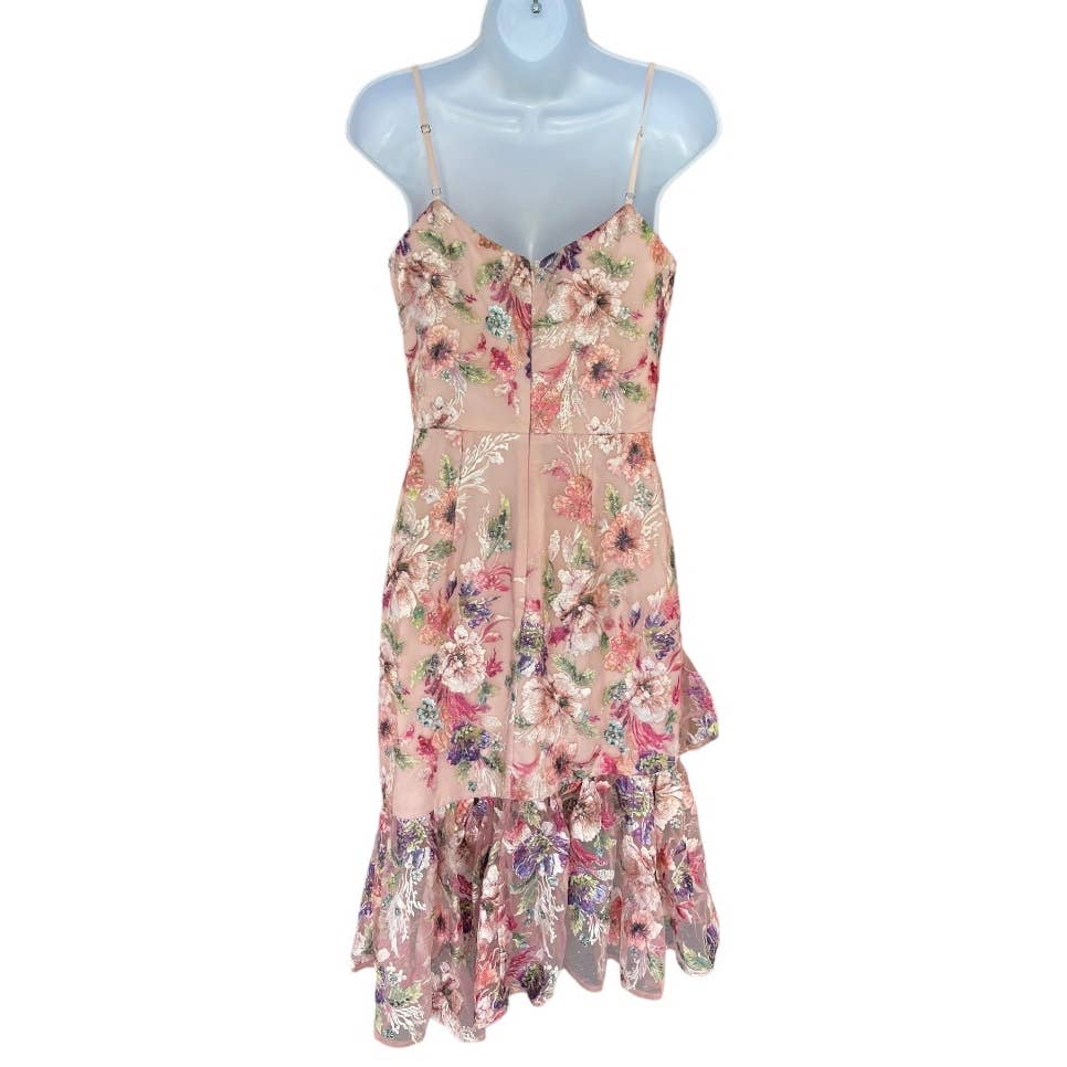 Dress The Population Chiffon Embroidered Ruffle Midi Dress Size S New - Premium  from Dress The Population - Just $179.0! Shop now at Finds For You