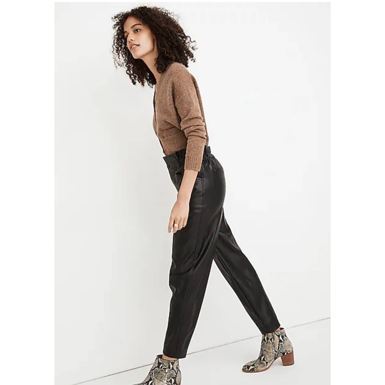 Madewell Vegan Leather Paperbag Pull On Pants Size 6 Black New - Premium  from Madewell - Just $99.00! Shop now at Finds For You