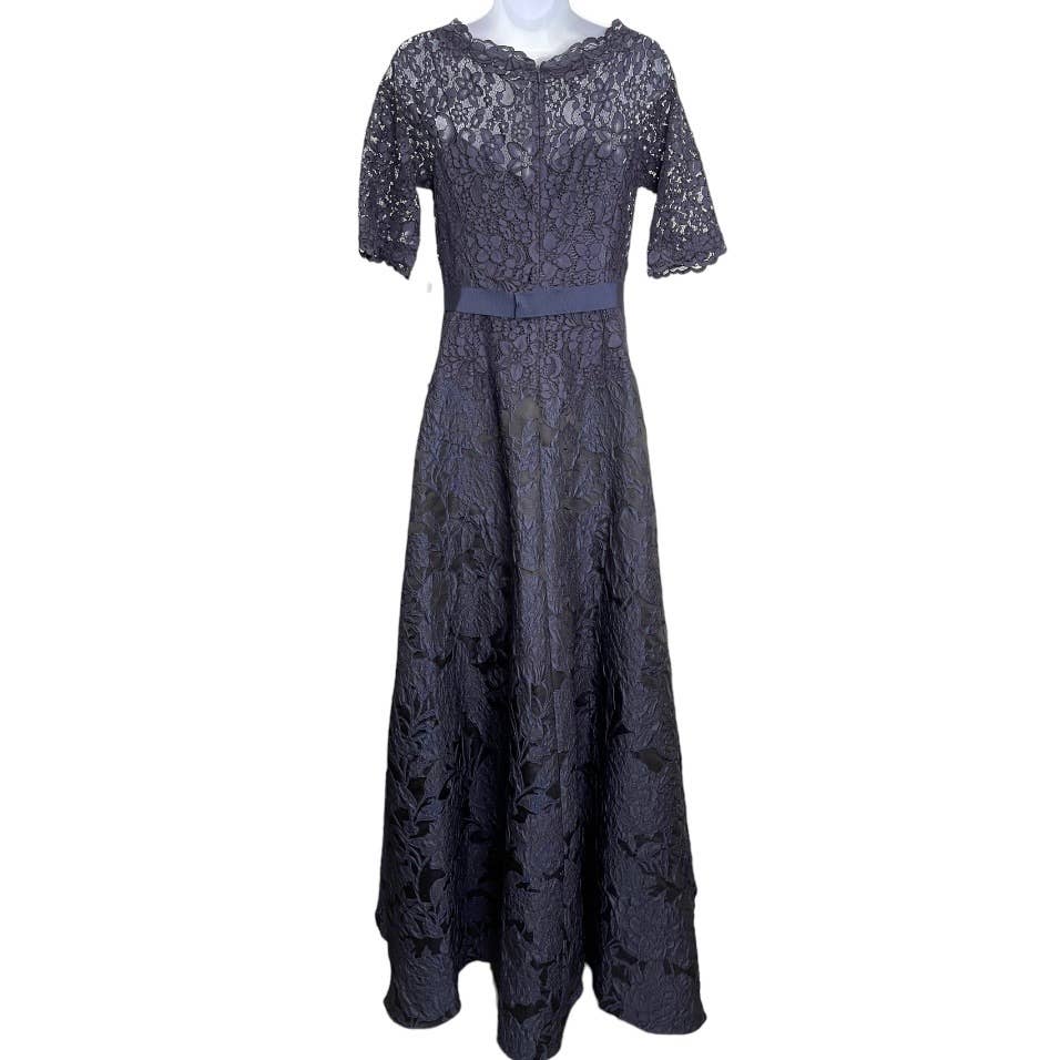Teri John x Rickie Freeman Full Length Lace Gown Size 2 Navy New - Premium  from Teri Jon - Just $468.0! Shop now at Finds For You