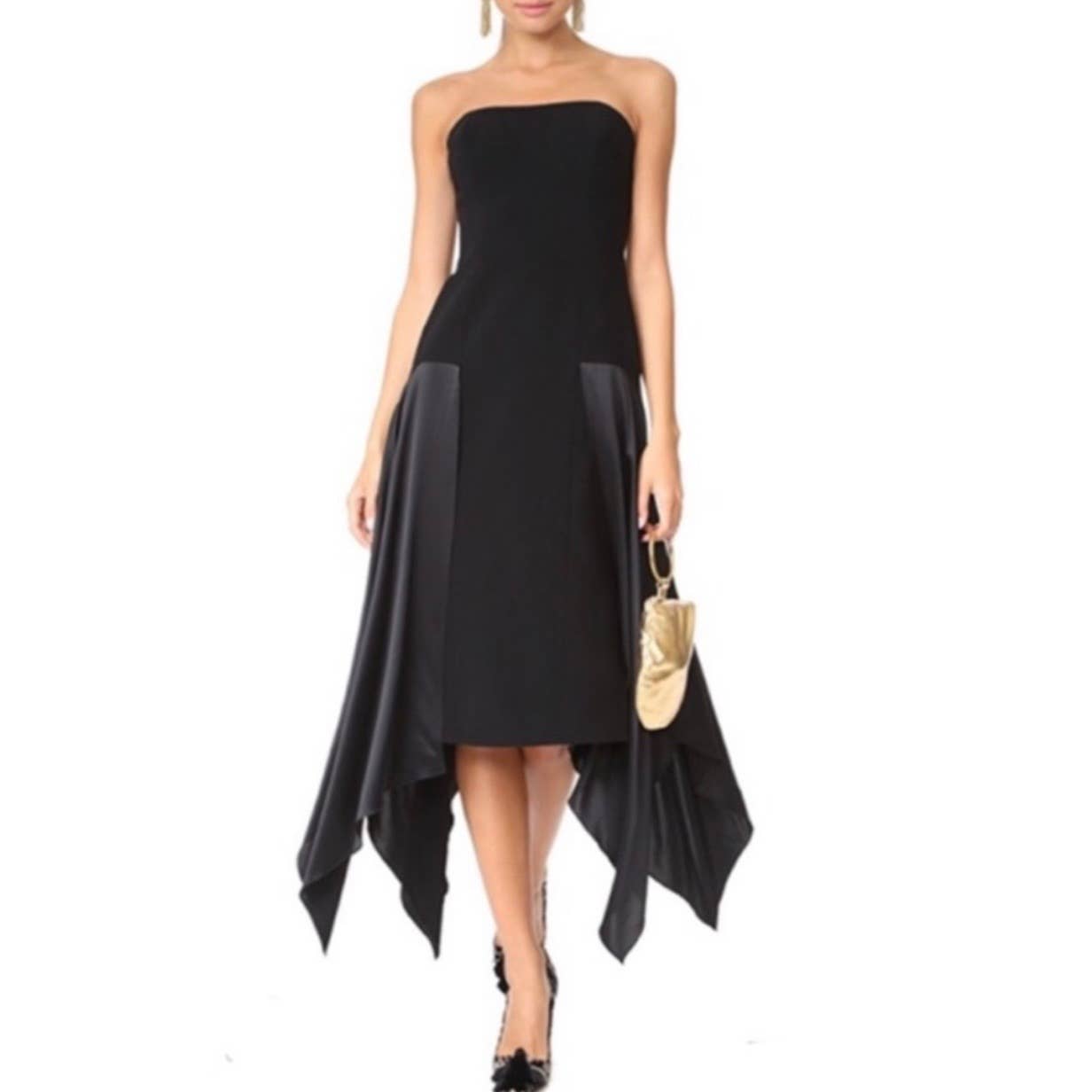 Cinq A Sept Elsa Strapless LBD Hankerchief Hem Size 6 Black New - Premium  from cinq a sept - Just $159.0! Shop now at Finds For You