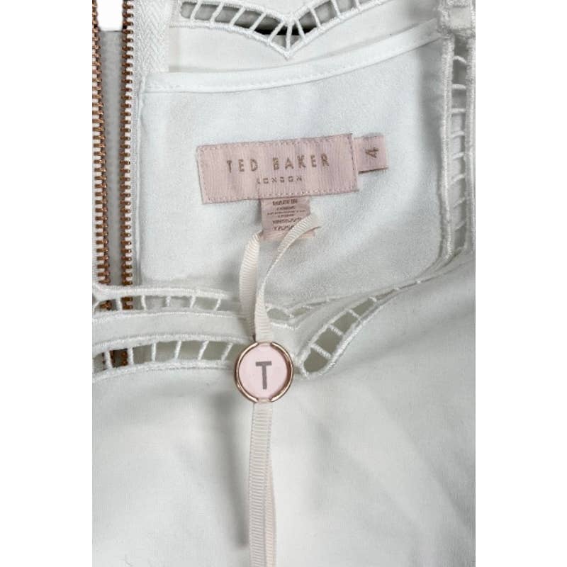 ted baker white skater dress Ted Baker Velvet Puff Sleeve Skater Dress in White