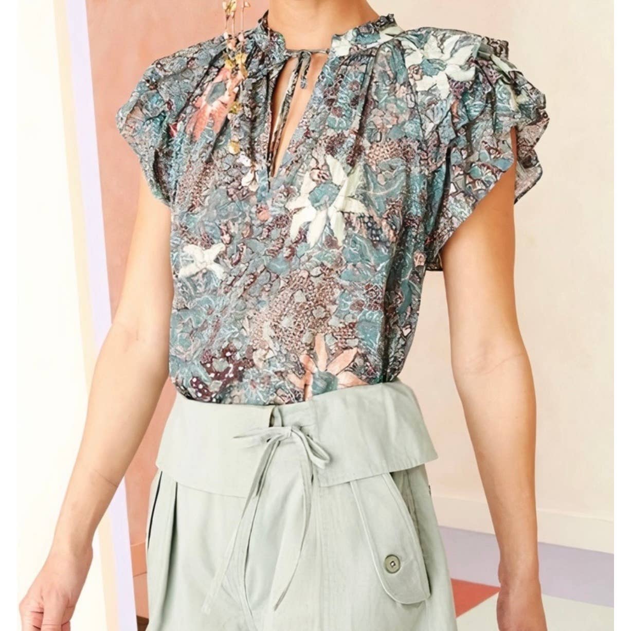 Ulla Johnson Cotton Blend Floral Flutter Dara Top Blouse Size 8 - Premium  from Ulla Johnson - Just $139.0! Shop now at Finds For You