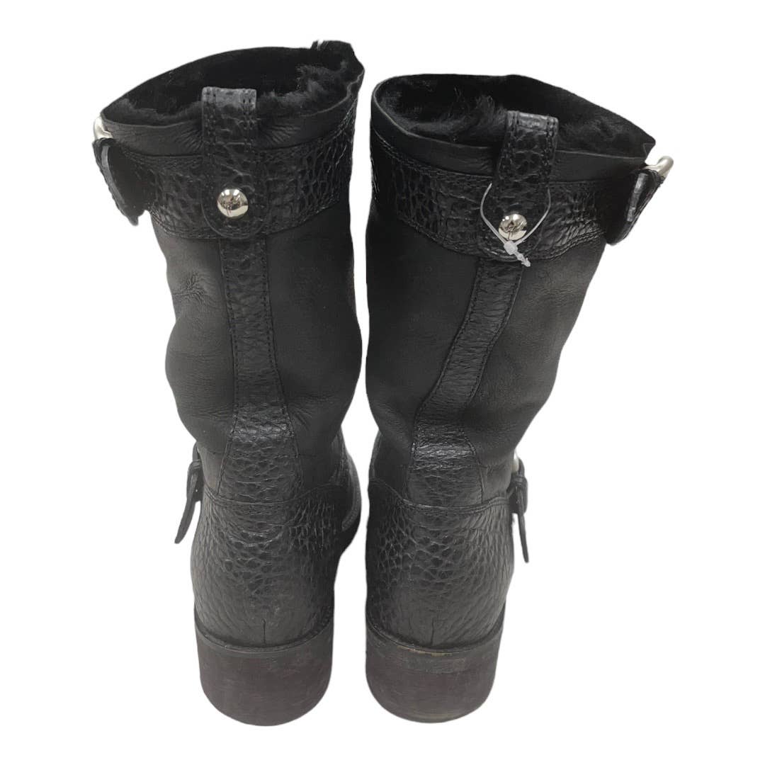 Giuseppe Zanotti Fur Lined Moto Boots Leather Size 40.5 10.5 - Premium  from Giuseppe Zanotti - Just $179.0! Shop now at Finds For You
