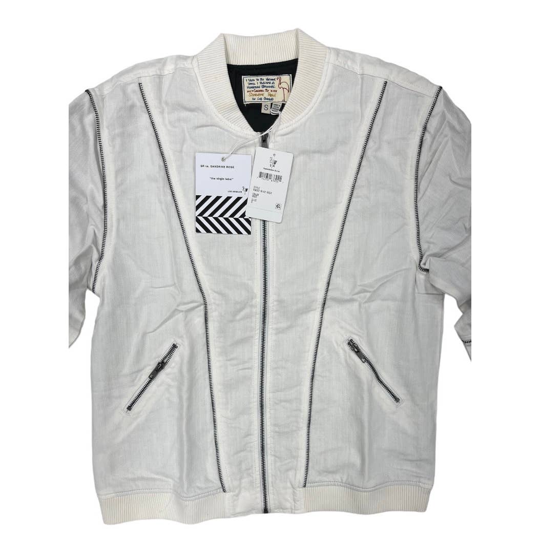 Free People x Sandrine Rose Zip Bomber White Jacket Coat Cotton Linen S New - Premium  from Free People - Just $149.00! Shop now at Finds For You