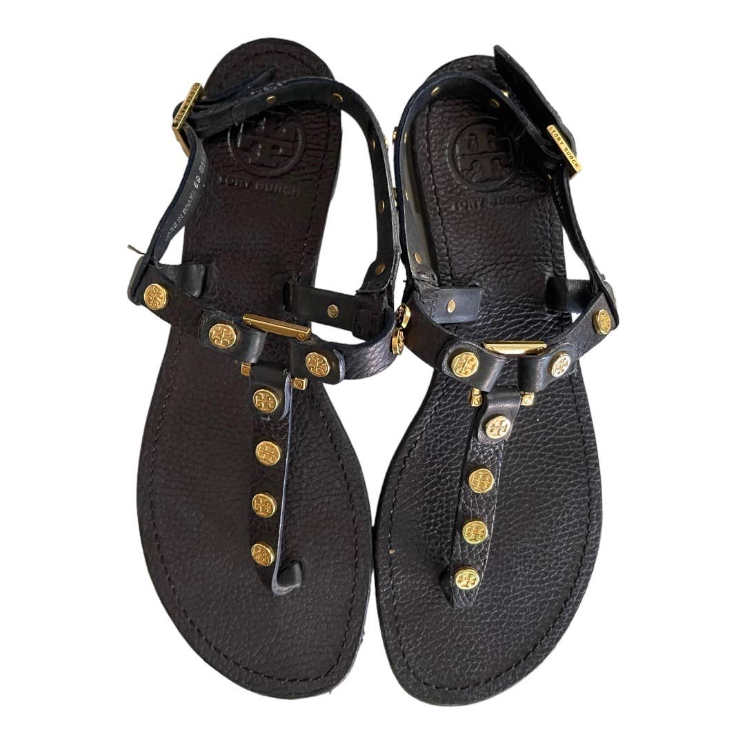 Tory Burch Marge Logo Studded Thong Sandals Flats Leather Size 8.5 - Premium  from Tory Burch - Just $129.0! Shop now at Finds For You
