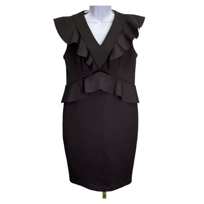 ted baker peplum dress black Ted Baker Black Mitton Peplum Dress Peplum Skater Dress Shop