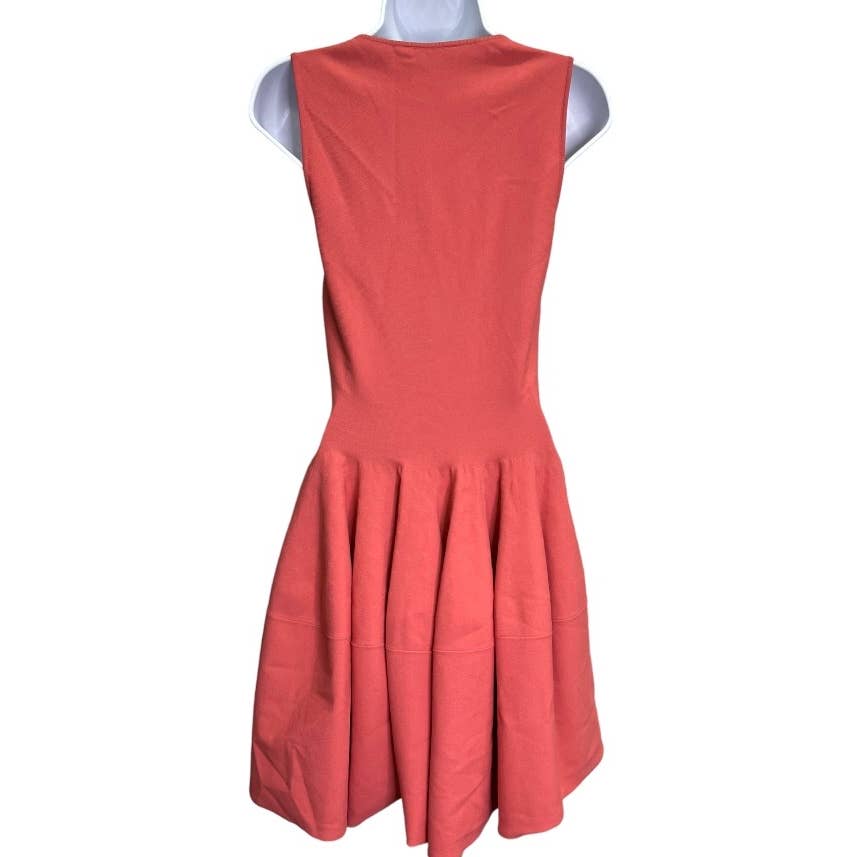 Alexander McQueen Stretch Knit Fit Flare Dress Size M Salmon