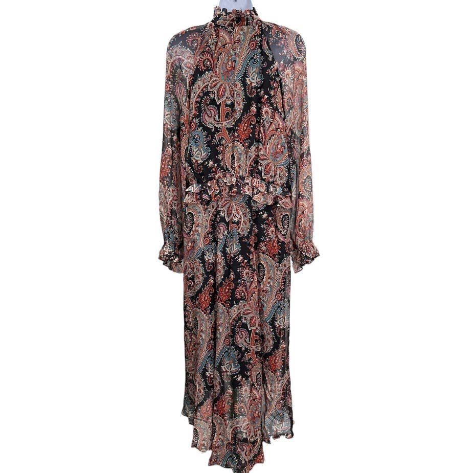 banana republic silk dress Banana Republic x Olivia Palermo High Low Paisley Silk Dress Size L – Finds For You