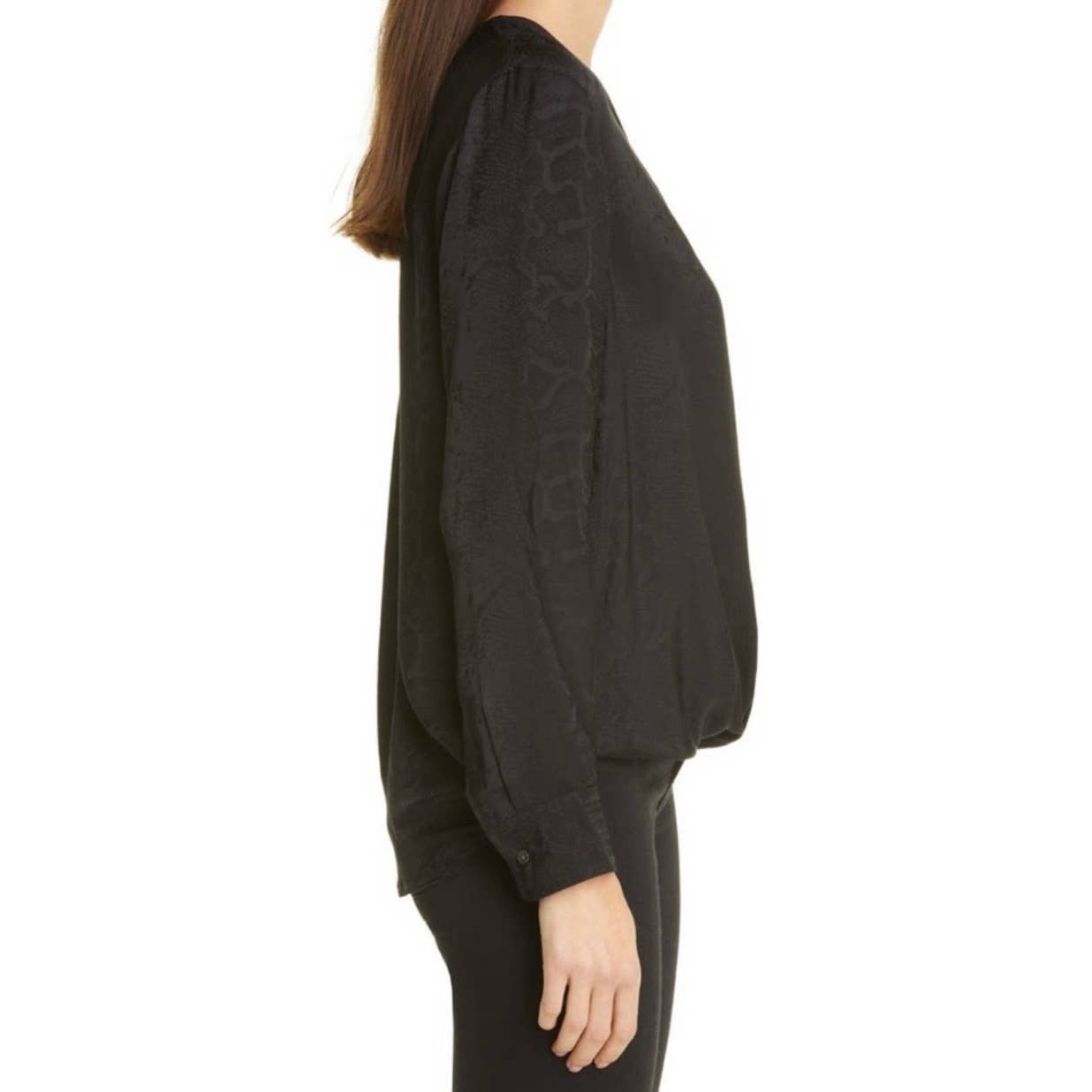 Rails Hillary Snake Jaquard Wrap Blouse Top Black Size M New - Premium  from Rails - Just $79.0! Shop now at Finds For You