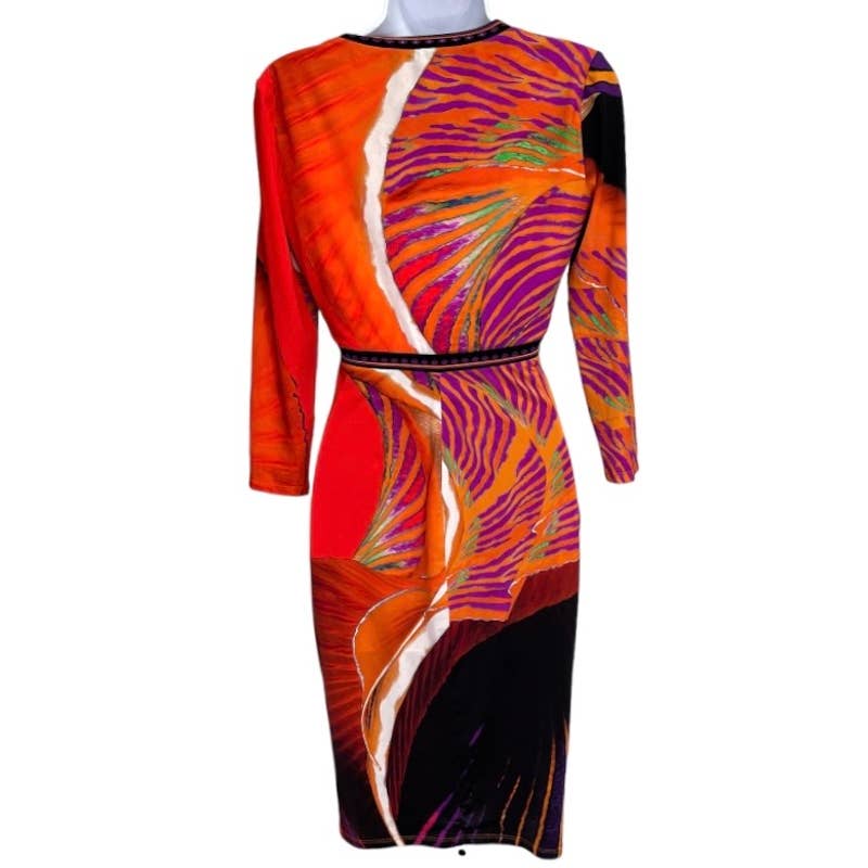Roberto Cavalli Patterned Abstract Bodycon Dress Size 42 IT 6 US - Premium  from Roberto Cavalli - Just $199.00! Shop now at Finds For You