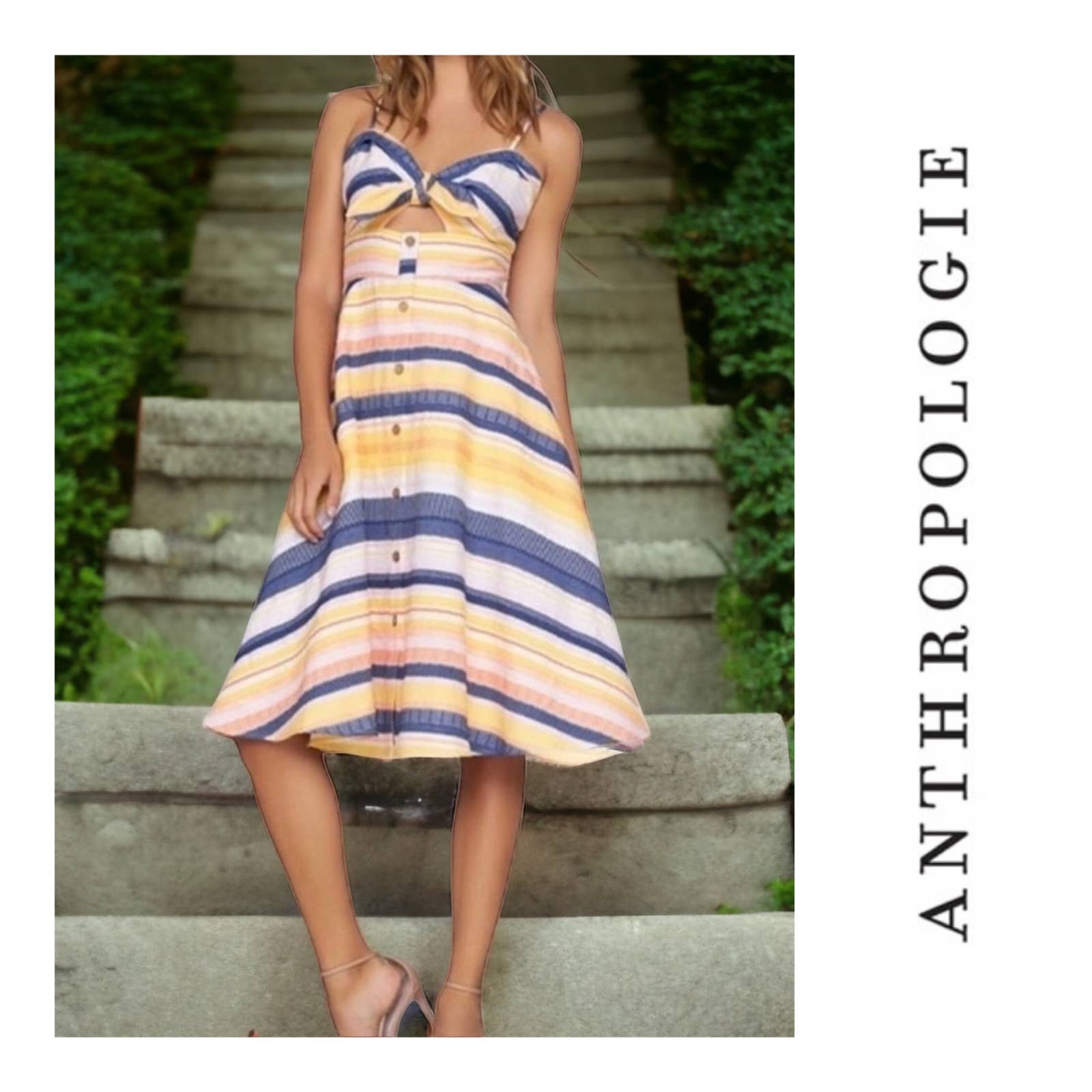 Anthropologie Hutch Marissa Striped Bow Tie Dress Size 10 New - Premium  from Anthropologie - Just $175.0! Shop now at Finds For You