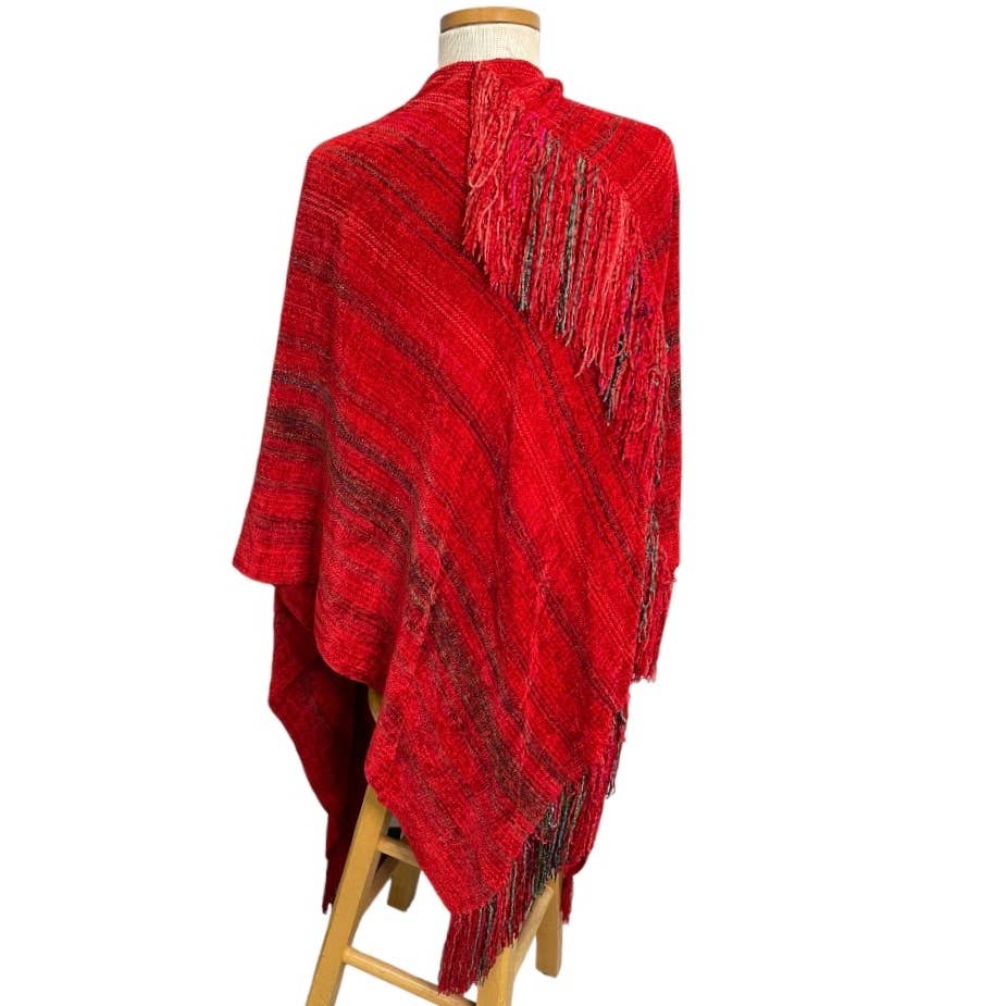 Lore Wills Handwoven Oversized Fringe Chenille Shawl New Mexico Artisan New - Premium  from Lorne Wills - Just $126.0! Shop now at Finds For You