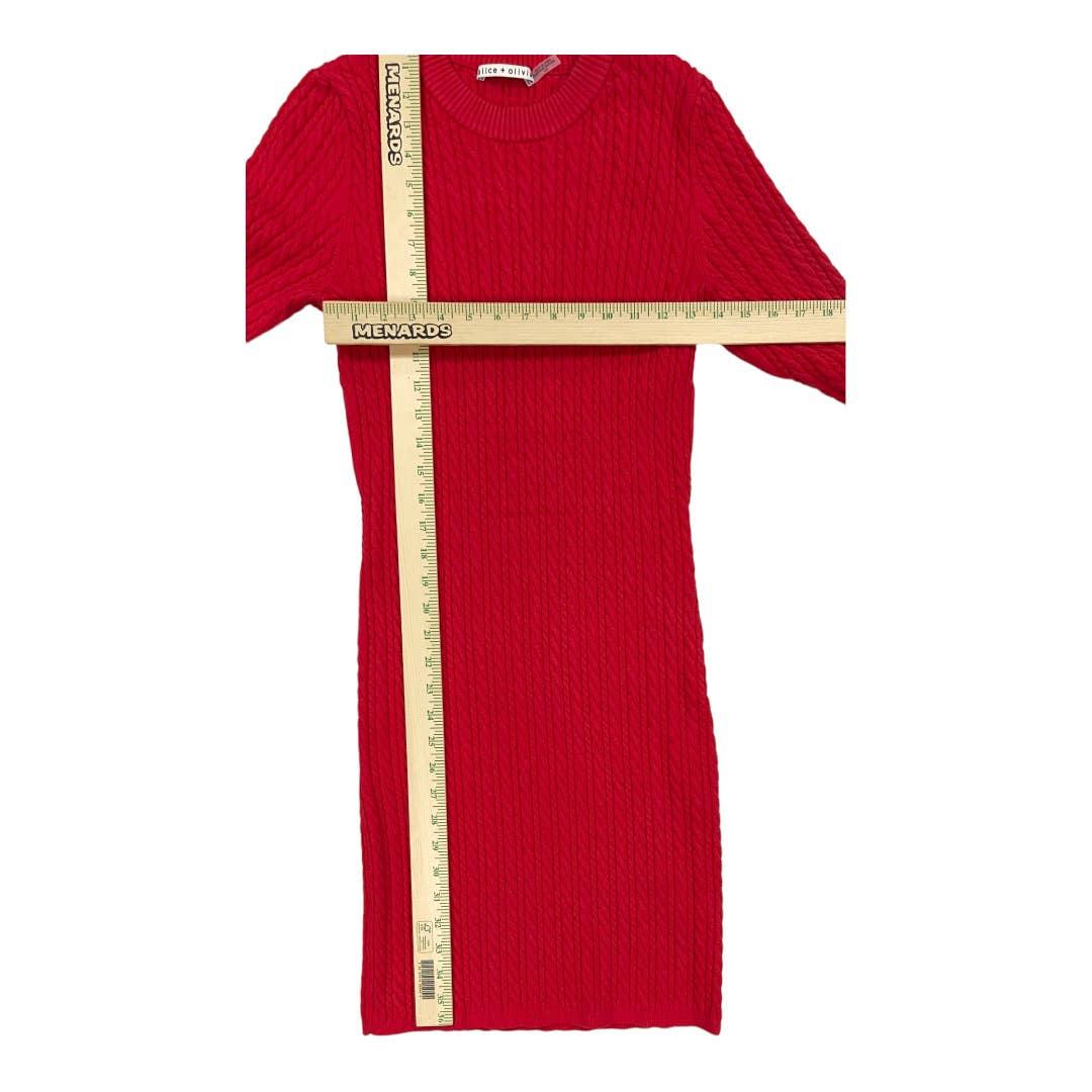 Alice + Olivia Yuna Cable Knit Dress Bodycon Size Large Red Finds For You Alice + Olivia Yuna Cable Knit Dress Bodycon Size Large Red Finds For You