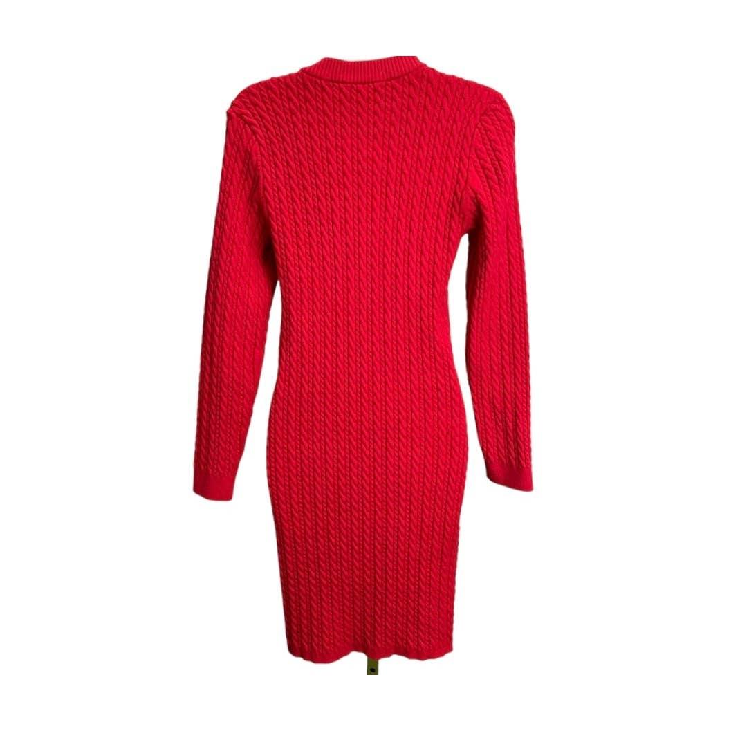 Alice + Olivia Yuna Cable Knit Dress Bodycon Size Large Red Finds For You Alice + Olivia Yuna Cable Knit Dress Bodycon Size Large Red Finds For You