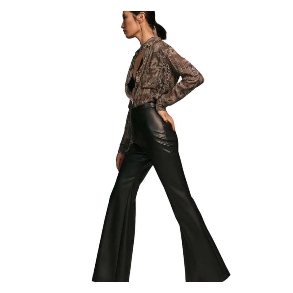 Anthropologie Hutch Faux Leather Flare Pants Size 8 Black New - Premium Clothing, Shoes & Accessories:Baby:Baby & Toddler Clothing:Bottoms from Anthropologie - Just $149.00! Shop now at Finds For You