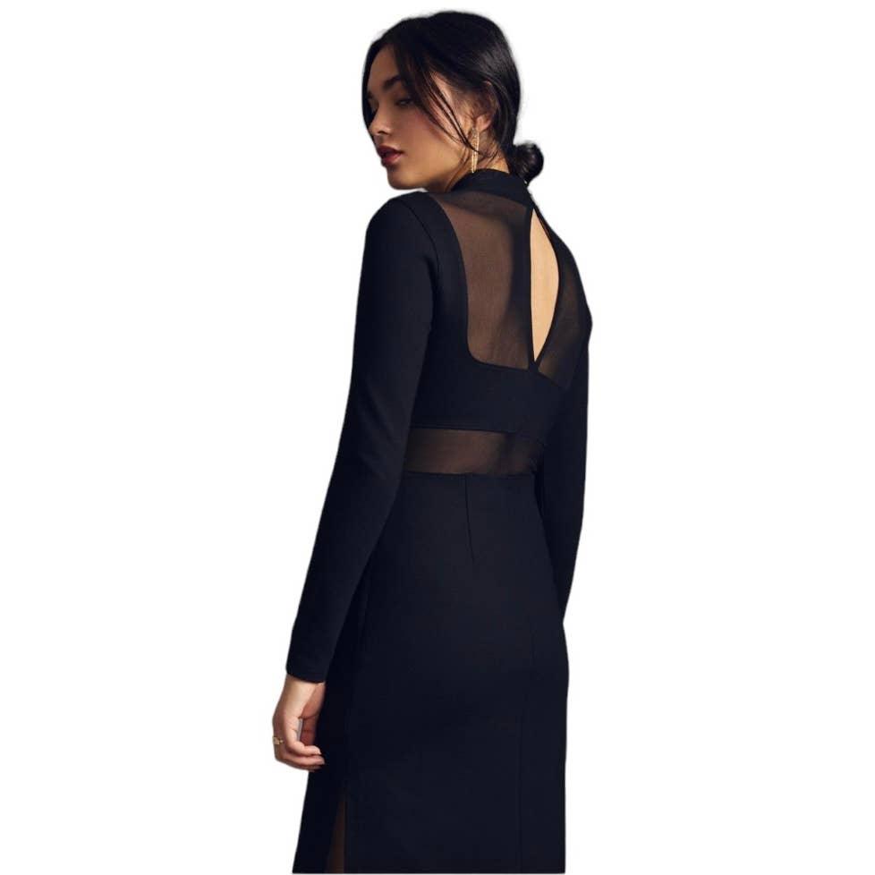 Anthropologie Maeve Sheer Side Slit Dress Body Con Size S Black - Premium Clothing, Shoes & Accessories:Baby:Baby & Toddler Clothing:Bottoms from Anthropologie - Just $160.00! Shop now at Finds For You