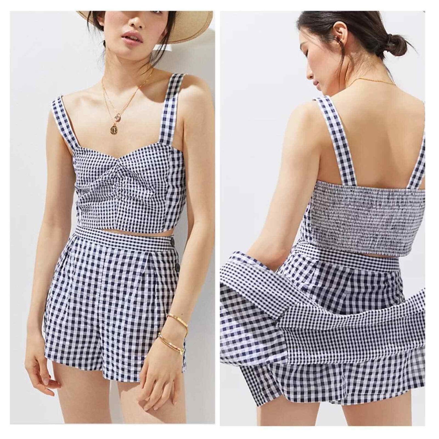 Anthropologie Maeve Three Piece Gingham Short Set Size 4 NEW - Premium Clothing, Shoes & Accessories:Women:Women's Clothing:Tops from Anthropologie - Just $99.99! Shop now at Finds For You
